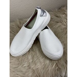 Ryka Womens 10 White Knit‎ Vista Slip On Comfort Sneakers NWOT Walking Chic